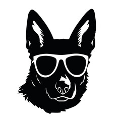 German Shepherd Dog Silhouette Vector Graphics