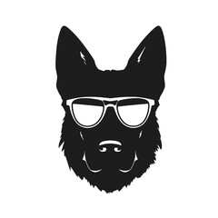 German Shepherd Dog Silhouette Vector Graphics