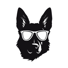 Vector illustration of German Shepherd dog  isolated on white background.