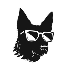 Vector illustration of German Shepherd dog  isolated on white background.