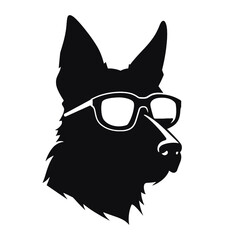 Vector illustration of German Shepherd dog  isolated on white background.