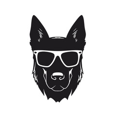 Vector illustration of German Shepherd dog  isolated on white background.