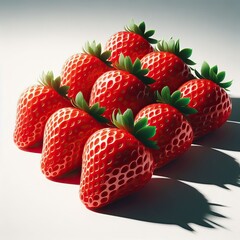Strawberries on white background