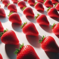 Strawberries on white background