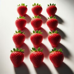 Strawberries on white background