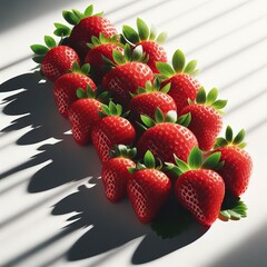 Strawberries on white background