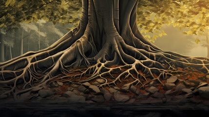 A tree has many roots