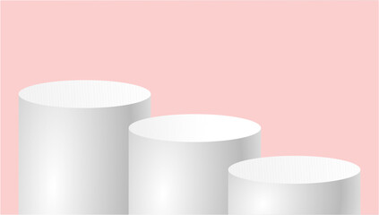 cylinder podium tube circle podium stage 3d Abstract minimal scene mockup products display, Stage showcase. Vector geometric forms