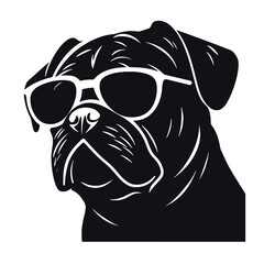 Pug dog - isolated vector illustration