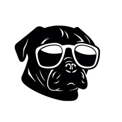 Pug dog. Head of an pug. Pets for design. Vector graphics to design.
