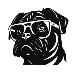 Pug dog. Head of an pug. Pets for design. Vector graphics to design.