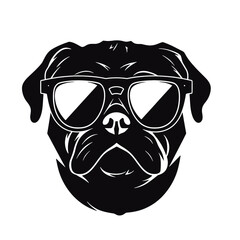 Pug dog. Head of an pug. Pets for design. Vector graphics to design.