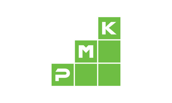 PMK initial letter financial logo design vector template. economics, growth, meter, range, profit, loan, graph, finance, benefits, economic, increase, arrow up, grade, grew up, topper, company, scale