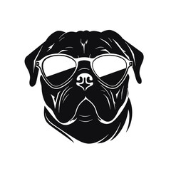  portrait of Playful Pug Illustration 