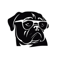  portrait of Playful Pug Illustration 