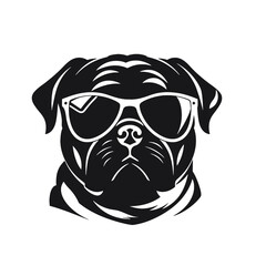  portrait of Playful Pug Illustration 