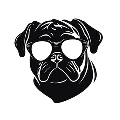  portrait of Playful Pug Illustration 