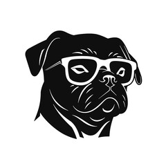 pug glasses logo