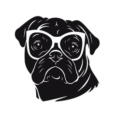 pug glasses logo