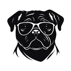pug glasses logo