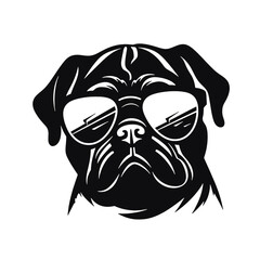 pug glasses logo