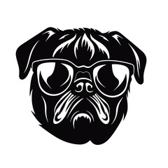 pug glasses logo