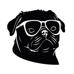 pug glasses logo