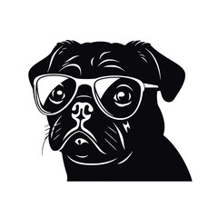 pug glasses logo