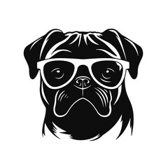 cool pug wearing sunglasses vector illustration
