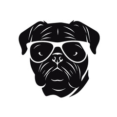 cool pug wearing sunglasses vector illustration