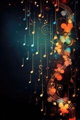 Melody, music note shape background.
