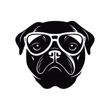 cool pug wearing sunglasses vector illustration