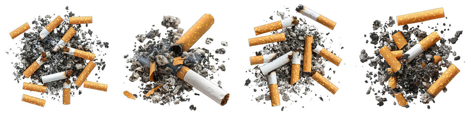 me(s): Cigarette ash scattered  Hyperrealistic Highly Detailed Isolated On Transparent Background Png File