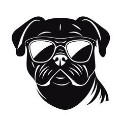 cool pug wearing sunglasses vector illustration