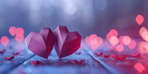 Red heart shapes for valentines day background