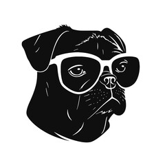 cool pug wearing sunglasses vector illustration