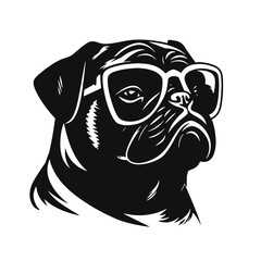 cool pug wearing sunglasses vector illustration