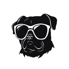 cool pug wearing sunglasses vector illustration