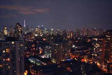 City skyline view. Night background 