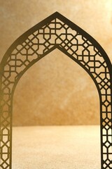 Background or wallpaper Ramadhan kareem , eid mubarak or moslem festive. Brown and gold color