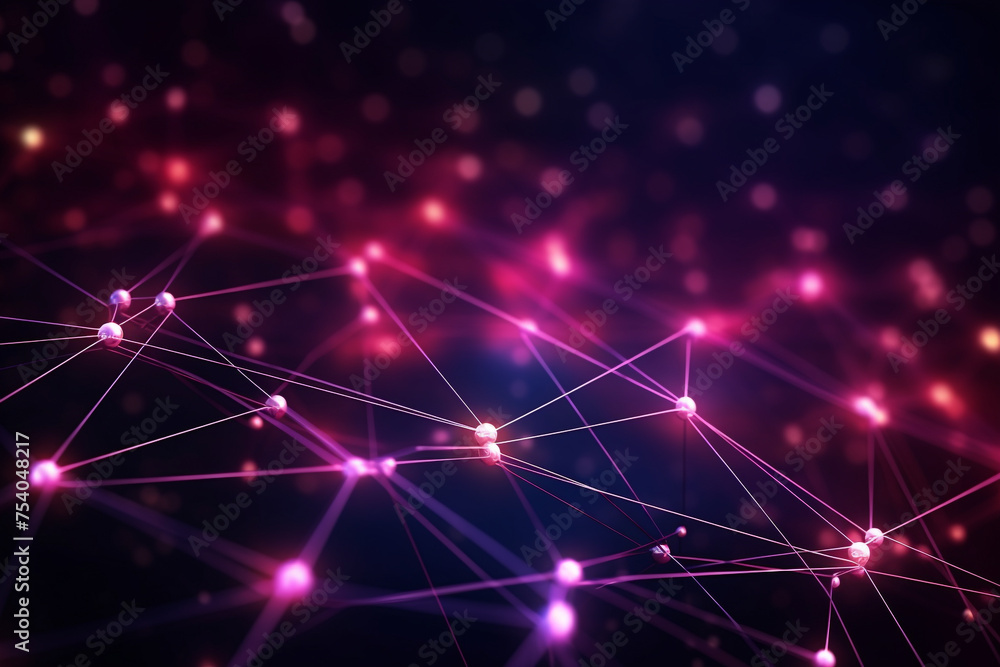 Poster abstract 3d connected dots and lines, network connection structure, science and technology backgroun