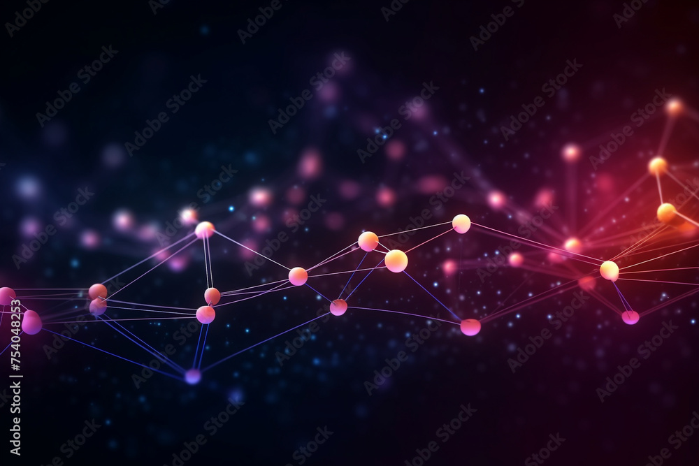 Poster abstract 3d connected dots and lines, network connection structure, science and technology backgroun