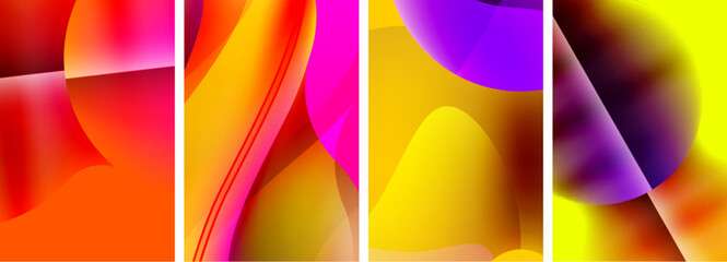 Fototapeta premium Liquid abstract shapes with gradient colors. Abstract backgrounds for wallpaper, business card, cover, poster, banner, brochure, header, website