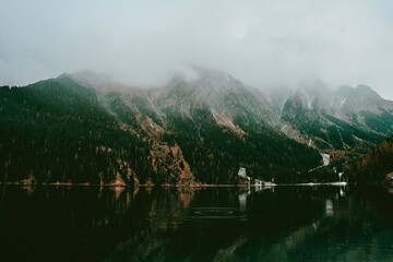 lake in the mountains - obrazy, fototapety, plakaty