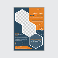 Real Estate Flyer with Blue and Yellow Accents