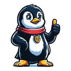 Obraz premium African Penguin mascot vector illustration on white background