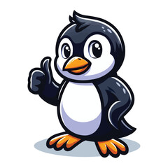 Obraz premium African Penguin mascot vector illustration on white background
