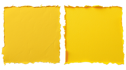 abstract and empty yellow torn paper edge in pack of two