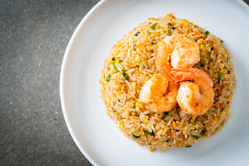 fried shrimps fried rice on plate