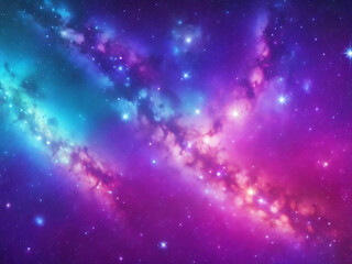 Space background with stardust and shining stars realistic colorful cosmos with nebula and milky way